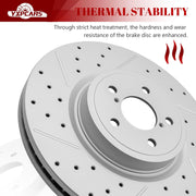 Ceramic Front Brakes Pad and Rotors Drilled Slotted Vented Replacement Disc Brake Kits for Subaru Forester Legacy Outback