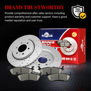 Front & Rear Drilled Slotted Rotors and Ceramic Disc Brake Pads Kit for Ford F-150 2015 2016 2017 with Electric Parking Brake