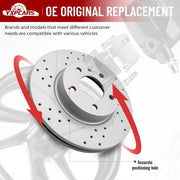 Front Drilled and Slotted Disc Brake Rotors Replacement for Cadillac Ats Base 2018-2019 and Without Brembo Brakes And Without Slotted Brake Rotors