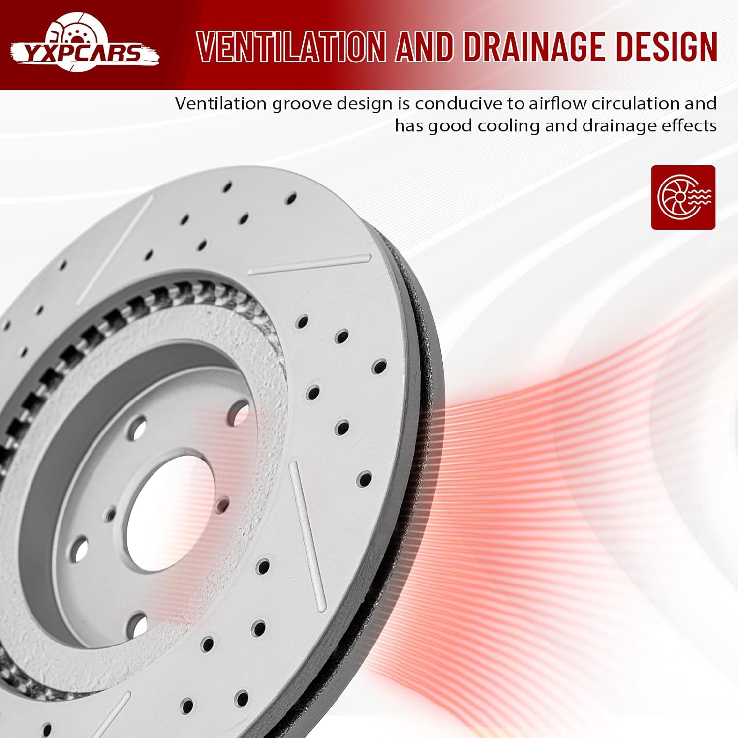 Front Drilled and Slotted Disc Brake Rotors Replacement for Subaru Legacy Outback 2020 2021 2022 2023/ Crosstrek 2024/ Forester 2019-2021/ Wrx 2022