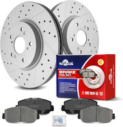 Ceramic Front Brakes Pad and Rotors Drilled Slotted Vented Disc Brake Kits for Honda Cr-V 2017 - 2023/ Hr-V 2023