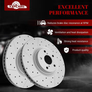 Ceramic Front Brakes Pad and Rotors Drilled Slotted Vented Replacement Disc Brake Kits for Lexus Gs350 2007 2008 2016 2017 2018 2019 Awd/ Is350 2016-2020 Awd/ Is350 F Sport 2014-2015 Awd