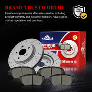 Ceramic Front Brakes Pad and Rotors Drilled Slotted Vented Replacement Disc Brake Kits for Toyota Avalon/Camry/Corolla Cross/ Rav4/ Venza/C-Hr/Avalon