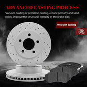 Ceramic Front Brakes Pad and Rotors Drilled Slotted Vented Replacement Disc Brake Kits for Jeep Liberty 2002 2003 2004 2005 2006 2007