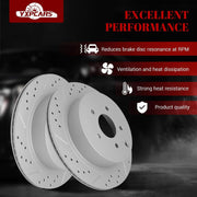 Ceramic Rear Brakes Pad and Rotors Drilled Slotted Vented Replacement Disc Brake Kits for Infiniti Fx35/ Fx37/ Fx45/ Qx70/ Jx35/ M35H/ Qx60, for Nissan Murano/Pathfinder/Quest