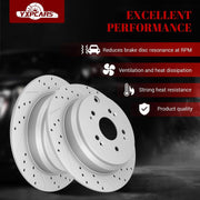 Front & Rear Drilled Slotted Rotors and Ceramic Disc Brake Pads Kit for Honda Cr-V 2012 2013 2014 2015 2016 Fwd