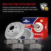 Ceramic Rear Brakes Pad and Rotors Drilled Slotted Vented Replacement Disc Brake Kits for Gmc Sierra 1500 1999 2000, for Silverado 1500 1999-2000/ Astro 2003-2005, for Gmc Safari 2003 2004 2005