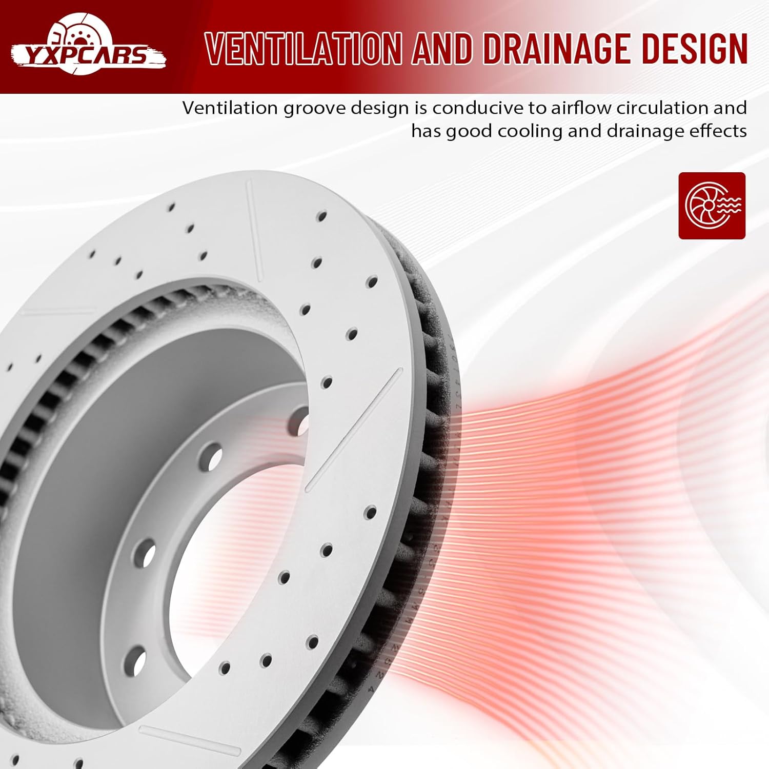 Front Drilled and Slotted Disc Brake Rotors for Dodge Ram 1500 2006 8 Lug Except Srt-10, for Dodge Ram 1500 2007-2008 8 Lug, for Dodge Ram 2500/3500 2003 2004-2008, for Dodge Ram 3500 2005-2008