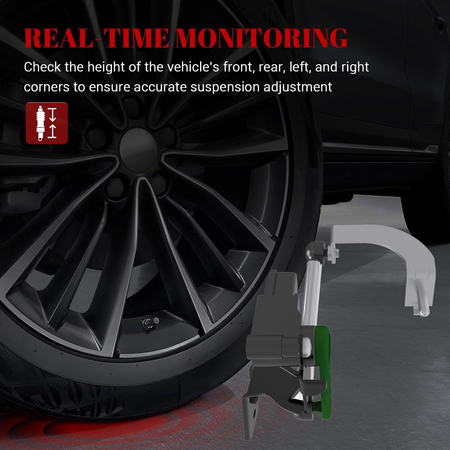 Air Suspension Front Right Height Sensors, Ride Headlight Level Sensor for Audi A3 S3 2015-2019/ A3 Quattro 2015-2019/ A3 Sportback e-tron 2016 2017 2018/ Audi Q3 2019-2020 Parts# 5Q0412522C