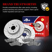 Ceramic Front Brakes Pad and Rotors Drilled Slotted Vented Replacement Disc Brake Kits for Ford Taurus 2010 2011 2012 With Performance Pkg