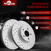 Front & Rear Drilled Slotted Rotors and Ceramic Disc Brake Pads Kit for Subaru Impreza 2017 2018 2019 2020 2021 2022 2023