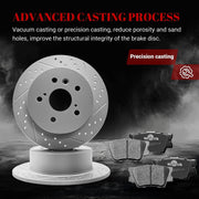 Front & Rear Drilled Slotted Rotors and Ceramic Disc Brake Pads Kit for Lexus Es350 2007-2012, for Toyota Avalon 2008 2009 2010 2011 2012/ Camry 2007-2011