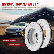 Front Drilled and Slotted Disc Brake Rotors for Jeep Liberty 2002-2007