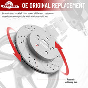 Front Drilled and Slotted Disc Brake Rotors for Toyota Corolla 2019-2022 2.0L/ Corolla 2020-2022 1.8L L4/ Corolla 2023-2025/ Prius Prime 2020-2022