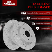 Ceramic Rear Brakes Pad and Rotors Drilled Slotted Solid Replacement Disc Brake Kits for Ford Focus 2012 2013 2014 2016 2017 2018