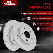 Front & Rear Drilled Slotted Rotors and Ceramic Disc Brake Pads Kit for Chevry Impala 2011 - 2013/ Impala Limited 2014 - 2016 (Except Police & Taxi)