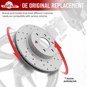 Rear Drilled and Slotted Disc Brake Rotors Replacement for Gmc Canyon 2015 2016 2017 2018 2019 2020, for Chevy Colorado 2015-2020
