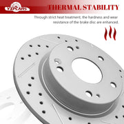 Ceramic Rear Brakes Pad and Rotors Drilled Slotted Solid Disc Brake Kits for Honda Civic 2016 - 2024