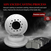 Ceramic Rear Brakes Pad and Rotors Drilled Slotted Vented Disc Brake Kits for Lexus Gx460 2010-2021, for Toyota 4Runner 2010-2021/ Fj Cruiser 2010 - 2014