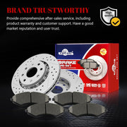 Ceramic Front Brakes Pad and Rotors Drilled Slotted Vented Replacement Disc Brake Kits for Suzuki Swift+ 2004 2005 2006 2007 2008 2009, for Daewoo Lanos 1999-2000 1.5l