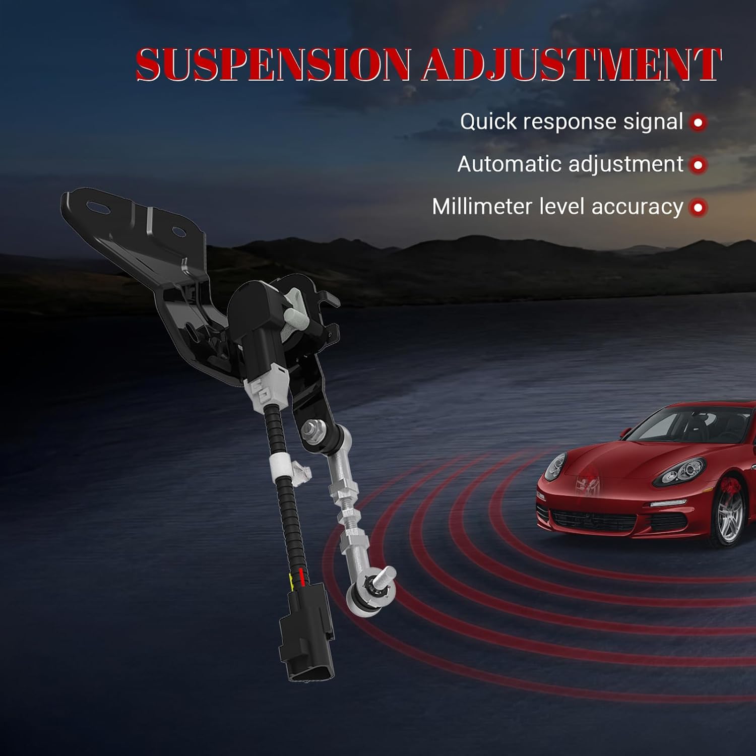 Air Suspension Rear Height Sensors, Ride Headlight Level Sensor for Lexus GX460 2010-2015 V8 4.6L, for Toyota Land Cruiser 2010 2011 2012 2013 2014 2015 2016 2017 2018 V8 5.7L Parts# LSH134