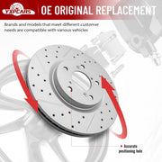 Front Drilled and Slotted Disc Brake Rotors Replacement for Acura Tl 2009 2010 2011 2012 2013 2014, for Honda Odyssey 2011-2014