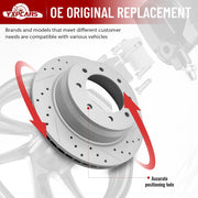 Rear Drilled and Slotted Disc Brake Rotors Replacement for Nissan Nv1500 Nv2500 Nv3500 2012 2013 2014 2015 2016 2017 2018 2019 2020 2021