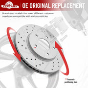 Front Drilled and Slotted Disc Brake Rotors Replacement for Chevy City Express 2015 2016 2017 2018, for Nissan Nv200 2013-2021/ Leaf 2011 2012 2013 2014 2018 2019 2020 2021 2022 2023