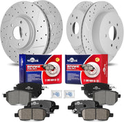 Front & Rear Drilled Slotted Rotors and Ceramic Disc Brake Pads Kit for Nissan Murano 2005 2006 2007