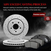 Ceramic Front Brakes Pad and Rotors Drilled Slotted Vented Replacement Disc Brake Kits for Honda Odyssey 2015 2016 2017/ Passport 2019 2020 2021 2022 2023 2024