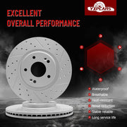 Front Drilled and Slotted Disc Brake Rotors Replacement for Hyundai Elantra Gt Kona Electric Sonata Tucson Veloster
