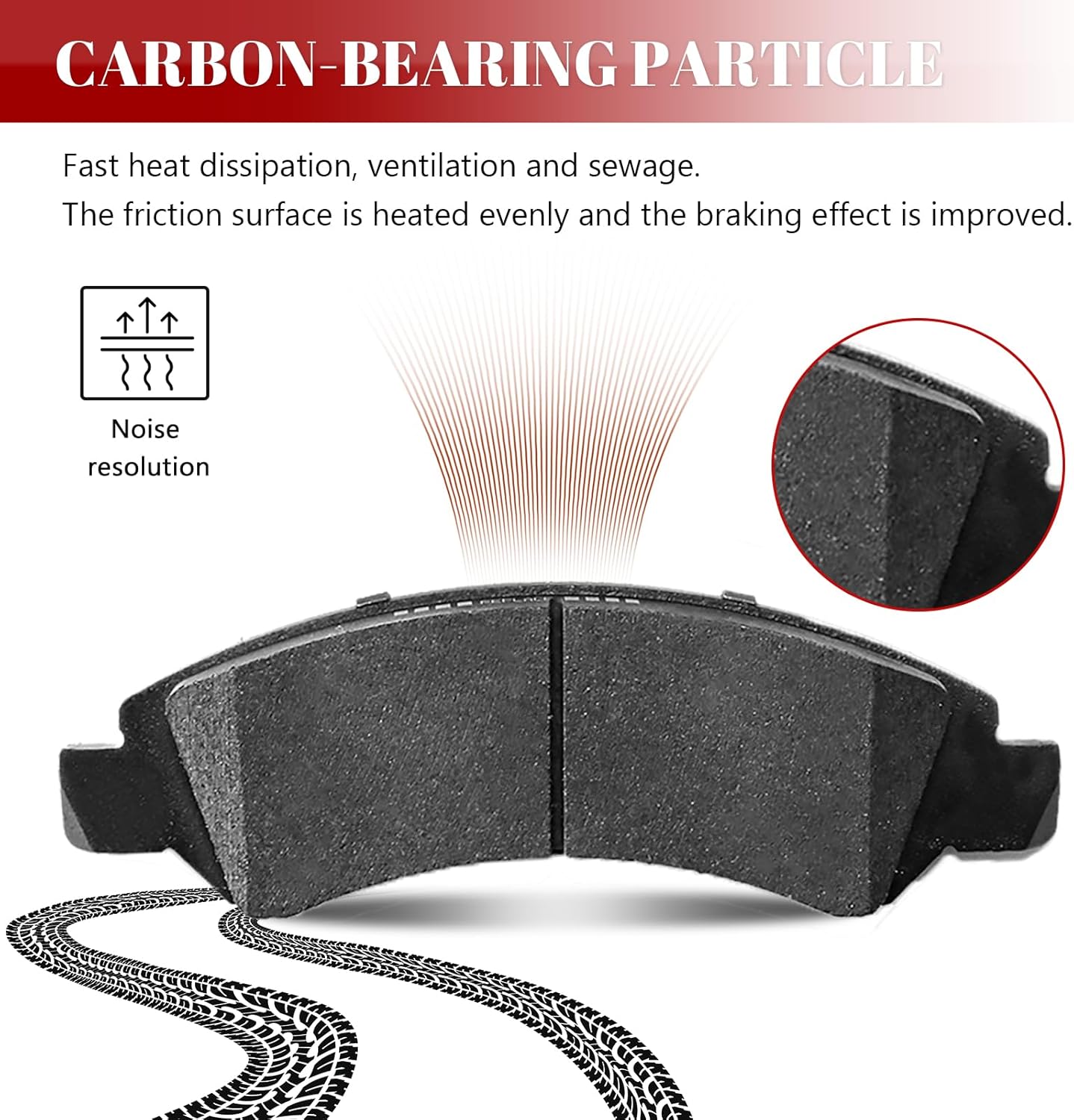 Front and Rear Ceramic Disc Brake Pads Set Replacement for 2008 2009 2010 2011 2012 2013 2014 Gmc Yukon Xl 1500, Chevry Suburban 1500 Avalanche, Cadillac Escalade Esv/Ext