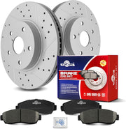 Ceramic Front Brakes Pad and Rotors Drilled Slotted Vented Replacement Disc Brake Kits for Subaru Legacy 2016 2017 2018 2019 2.5L