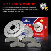 Ceramic Front Brakes Pad and Rotors Drilled Slotted Vented Replacement Disc Brake Kits for Lincoln Navigator 2010-2021,for Ford F-150 2015-2020/ Expedition 2010-2021/ F-150 2010-2014 6 Lug