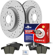 Ceramic Rear Brakes Pad and Rotors Drilled Slotted Vented Replacement Disc Brake Kits for VOLVO XC90 2004 2005 2006 2007 2008 2009 2010 2011 2012 2013 2014