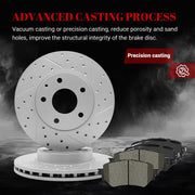 Ceramic Front Brakes Pad and Rotors Drilled Slotted Vented Replacement Disc Brake Kits for Mazda 3 2014-2015 2.0L/ 3 2016/3 Sport 2014 2.0L
