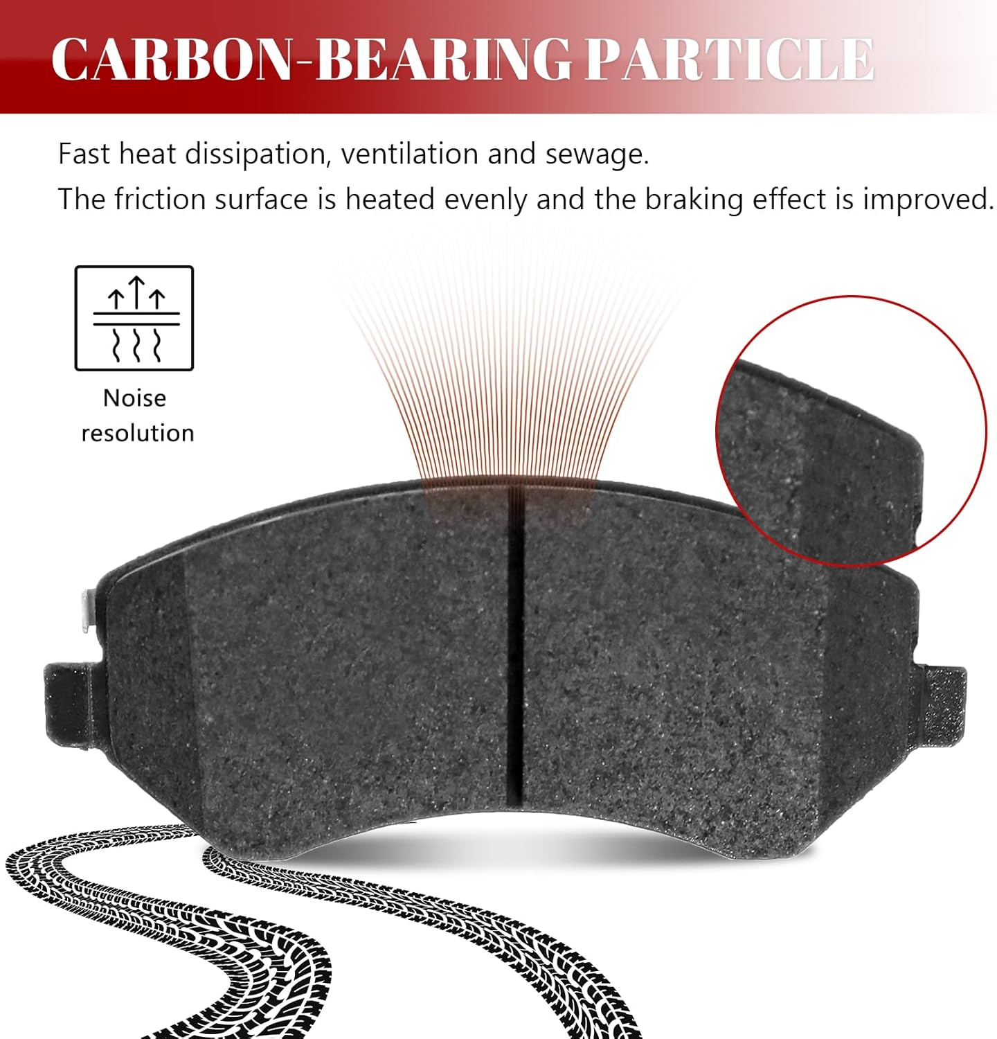 Ceramic Disc Brake Pads Set Frot Replacement for Jeep Liberty 2002 2003 2004 2005 2006 2007, for Chrysler Town & Country Voyager, for Dodge Grand Caravan