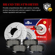 Ceramic Front Brakes Pad and Rotors Drilled Slotted Vented Replacement Disc Brake Kits for Toyota Tundra 2000-2006/ Sequoia 2001 2002 2003 2004 2005 2006 2007