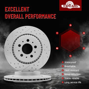 Rear Drilled and Slotted Disc Brake Rotors for Volvo XC90 2003-2014