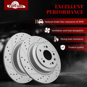 Ceramic Rear Brakes Pad and Rotors Drilled Slotted Solid Disc Brake Kits for Acura Tl 2009 - 2014