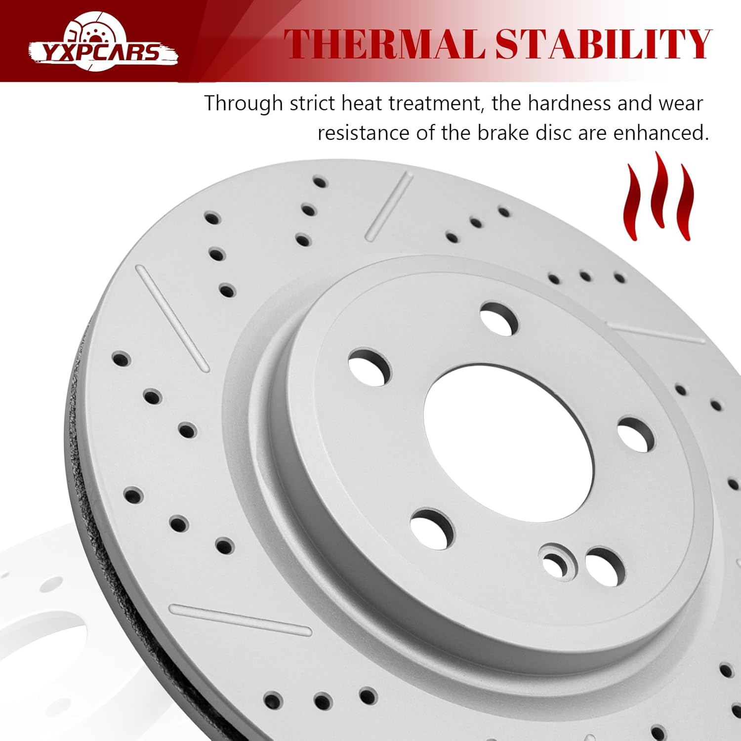 Ceramic Rear Brakes Pad and Rotors Drilled Slotted Solid Disc Brake Kits for Infiniti Qx30 2018-2019, for Mercedes-Benz B Electric Drive B250E Gla250/ Cla250 2014-2019