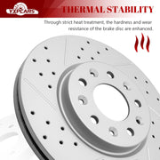 Ceramic Front Brakes Pad and Rotors Drilled Slotted Vented Replacement Disc Brake Kits for Gmc Terrain 2018-2020, for Chevy Malibu 2016 2017 2018 2019/ Equinox 2018-2019/ Equinox 1.5L 2020