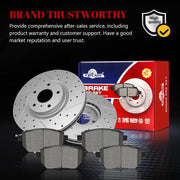 Front & Rear Drilled Slotted Rotors and Ceramic Disc Brake Pads Kit for Nissan Murano 2005 2006 2007
