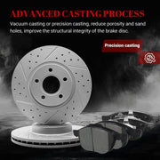 Ceramic Front Brakes Pad and Rotors Drilled Slotted Vented Disc Brake Kits for Ford C-Max 2013-2017/ Escape 2013-2019