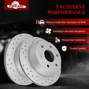 Ceramic Rear Brakes Pad and Rotors Drilled Slotted Vented Replacement Disc Brake Kits for Gmc Sierra 1500 1999 2000, for Silverado 1500 1999-2000/ Astro 2003-2005, for Gmc Safari 2003 2004 2005