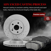 Front & Rear Drilled Slotted Rotors and Ceramic Disc Brake Pads Kit for Pontiac Vibe 2009-2010, for Toyota Corolla 2009 2010 2011 2012 2013 2014 2015 2016 2017 2018/ Matrix 2009-2014