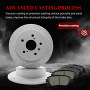 Front & Rear Drilled Slotted Rotors and Ceramic Disc Brake Pads Kit for Toyota Camry 2021 2022 2023 2024 Fwd, Le, Se Nightshade, Se
