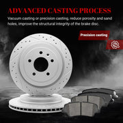 Ceramic Rear Brakes Pad and Rotors Drilled Slotted Vented Disc Brake Kits for Cadillac Ats 2013-2015 (Ats 2016-2017 Exc V)