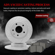 Front & Rear Drilled Slotted Rotors and Ceramic Disc Brake Pads Kit for Mazda 6 2014-2015