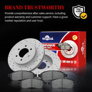 Ceramic Front Brakes Pad and Rotors Drilled Slotted Vented Replacement Disc Brake Kits for Ford F-150 2005-2008, for Lincoln Mark Lt 2006 2007 2008 4Wd 6 Lug